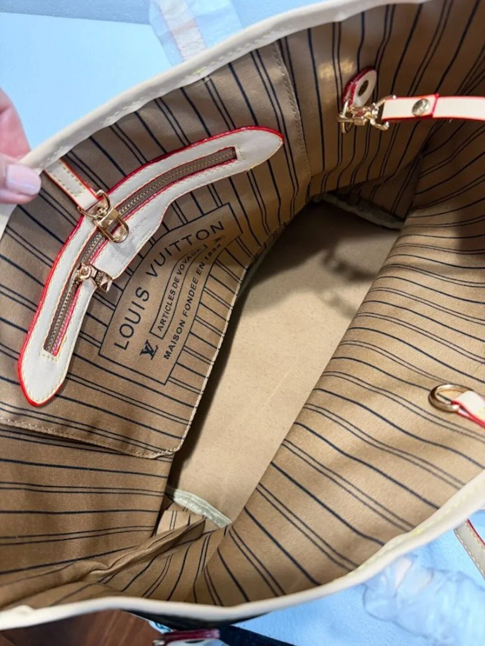 Brown Monogram Print Large Tote Bag with Matching Zip Pouch